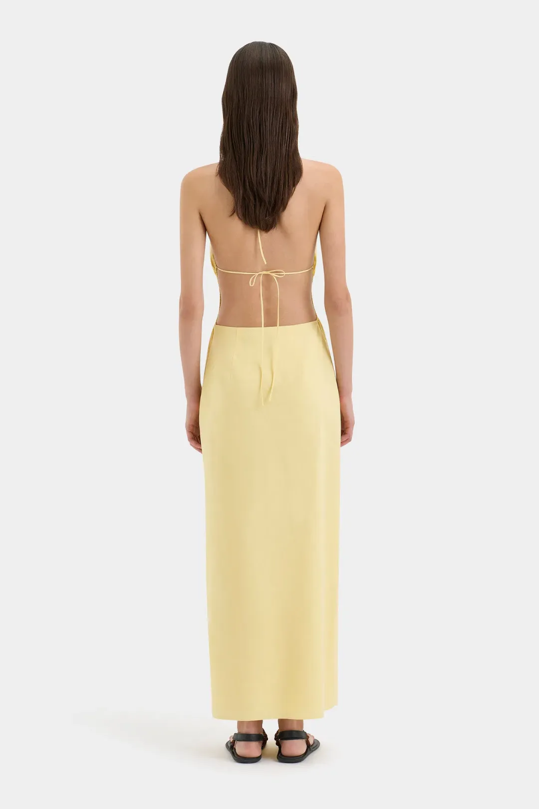 Sir The Label Magnolia Beaded Midi Dress Yellow Size 0/AU 6 for rent on The Volte - main image