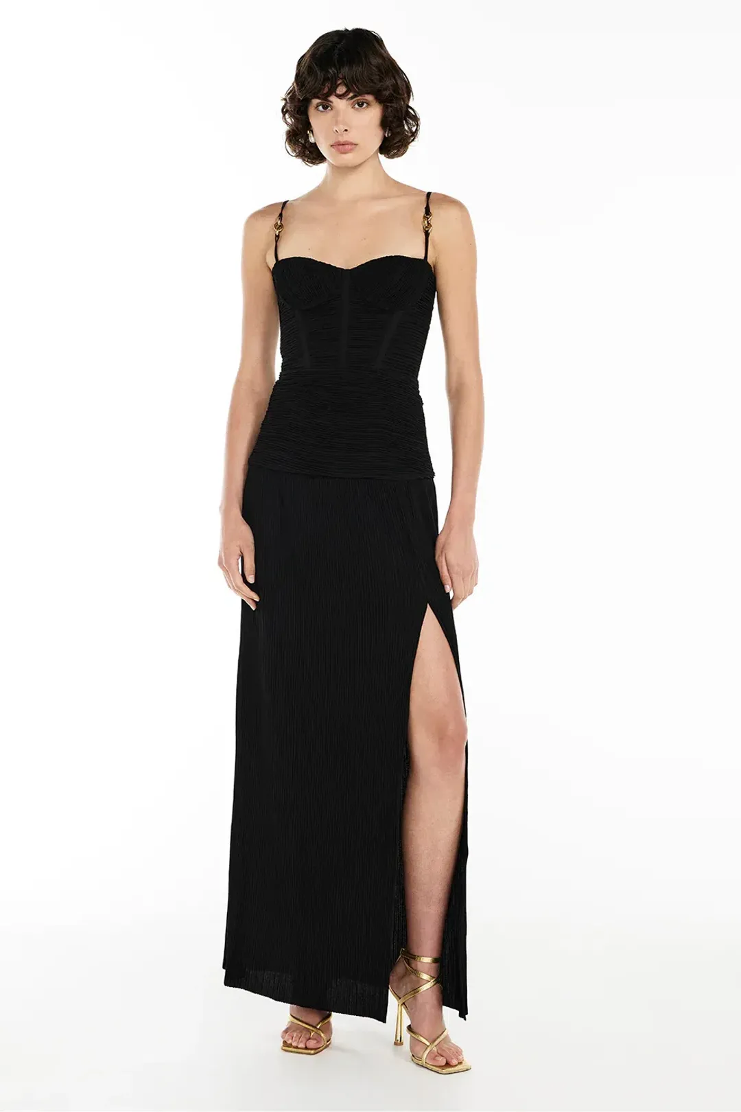 Manning Cartell Double Time Pleat Dress Black Size 14 for rent on The Volte - main image