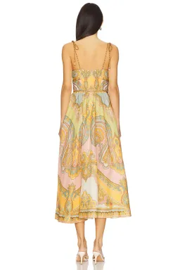 Zimmermann Maxine Picnic Midi Dress Gold Paisley Size 0 / AU 8 for rent on The Volte - image 2