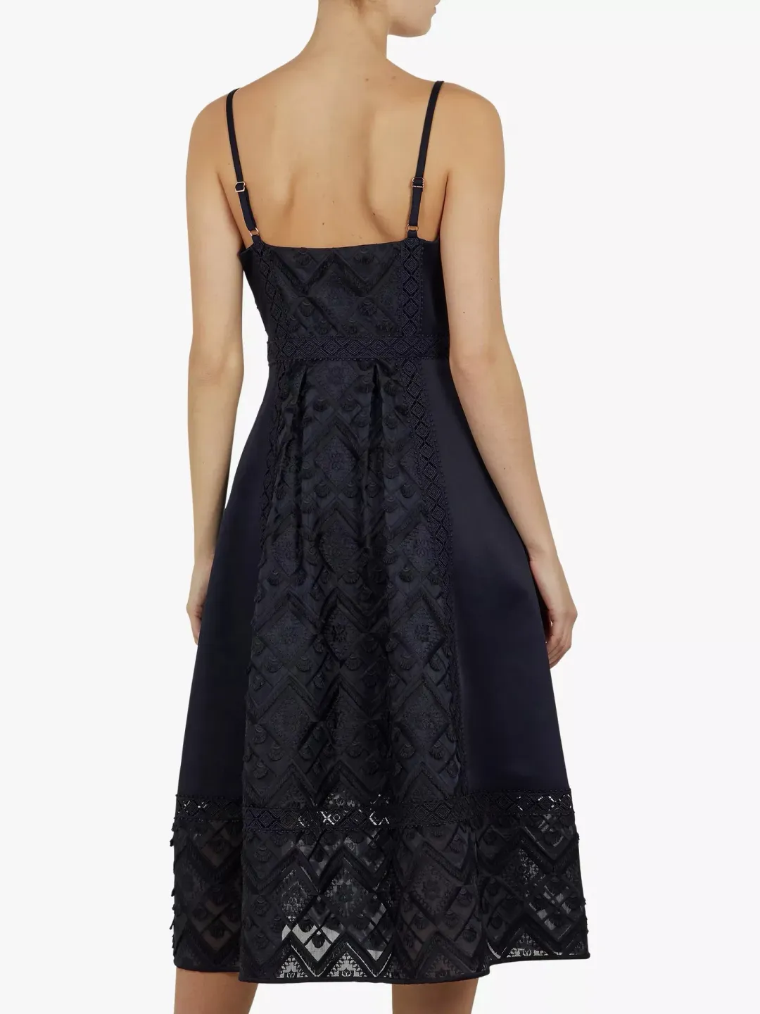 Ted Baker Leeeo Embroidered Lace Midi Dress Navy Size 5 / AU 16 for rent on The Volte - main image