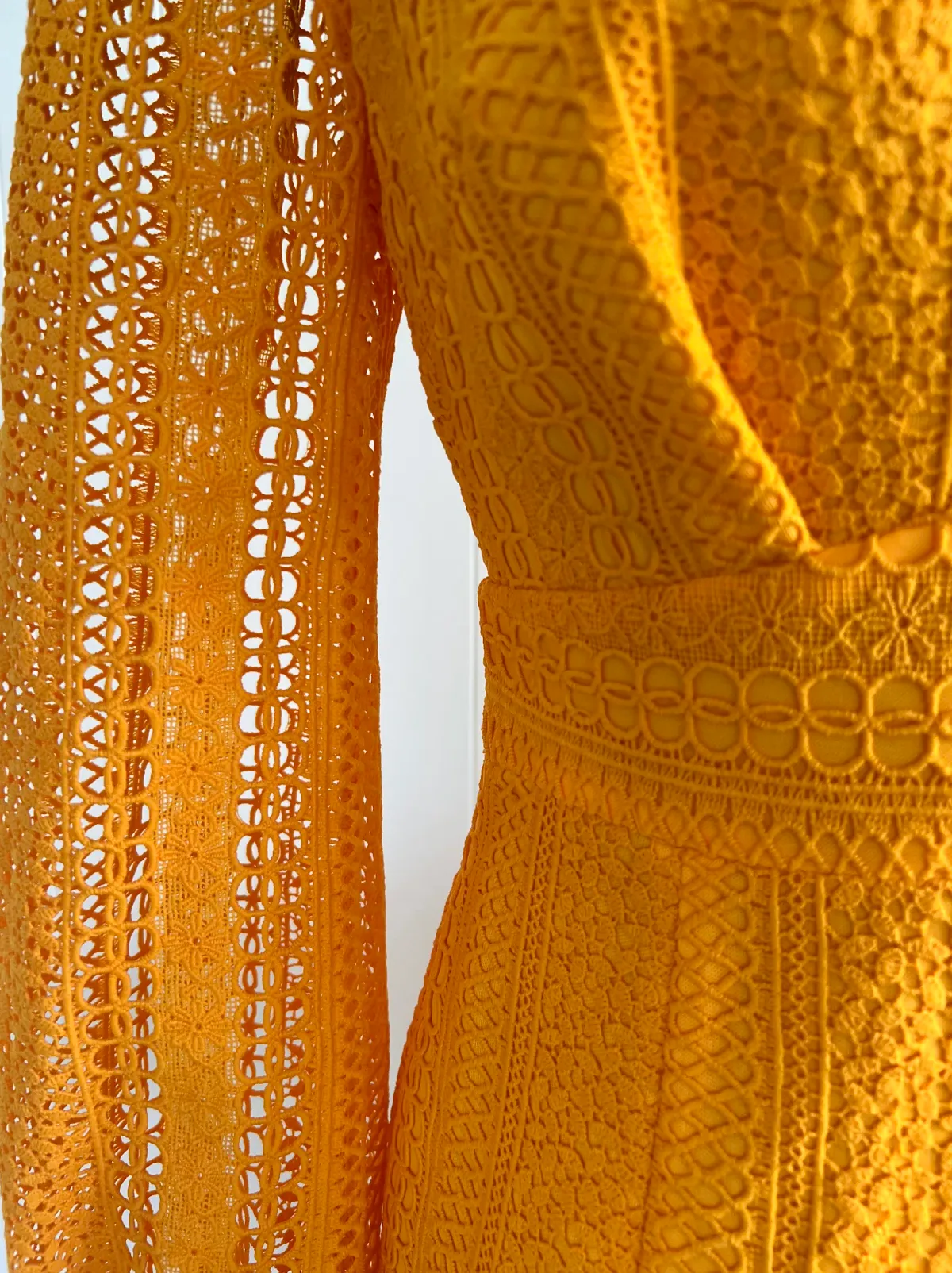 Sheike New Orleans Lace Mini Dress in Tangerine Orange Size 8 - Image 2