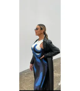 Maniere De Voir Body Print Racer Top and Pants White/Blue Size M / AU 10 for rent on The Volte - image 8