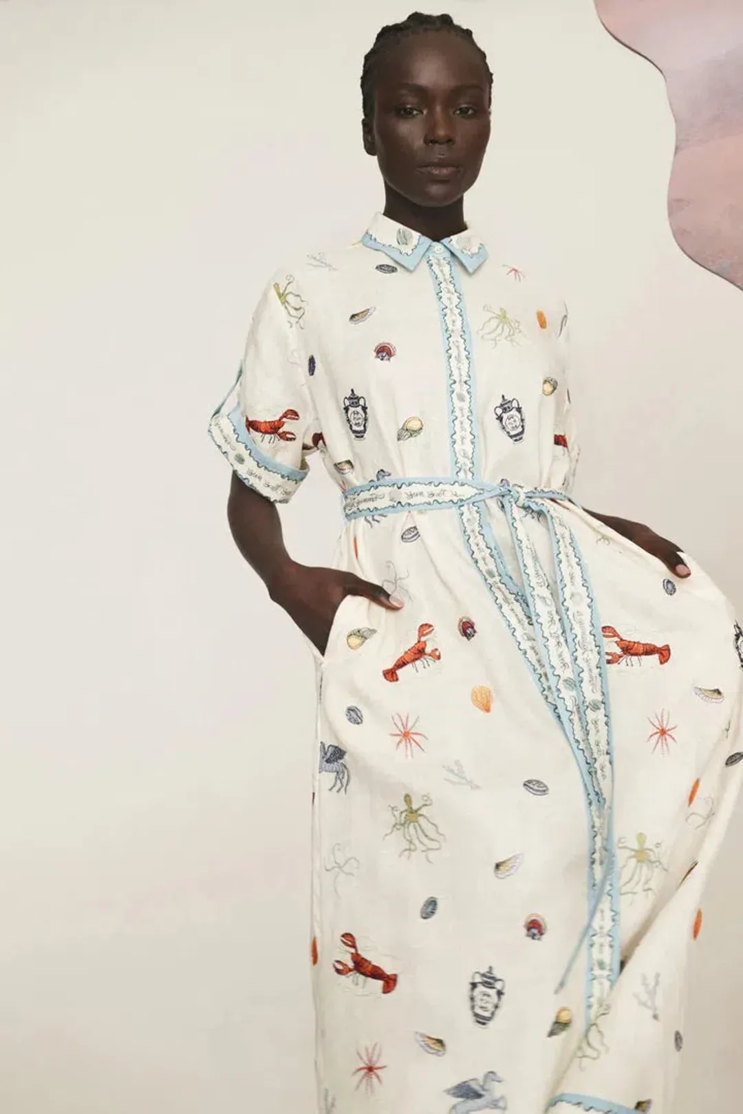 Alemais Sandy Embroidered Shirtdress Print Multi Size 8 for rent on The Volte - main image