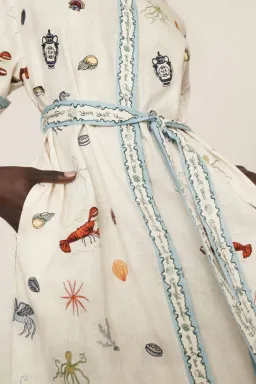 Alemais Sandy Embroidered Shirtdress Print Multi Size 8 for rent on The Volte - image 4