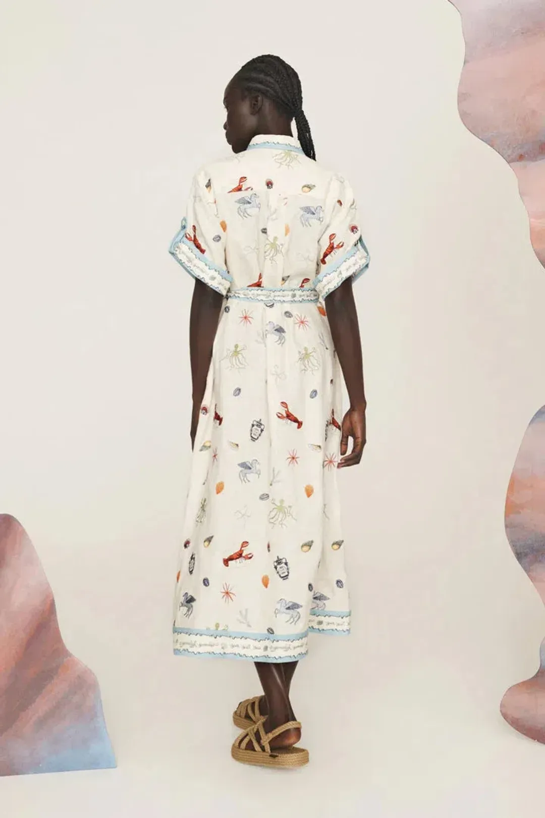 Alemais Sandy Embroidered Shirtdress Print Multi Size 8 for rent on The Volte - main image