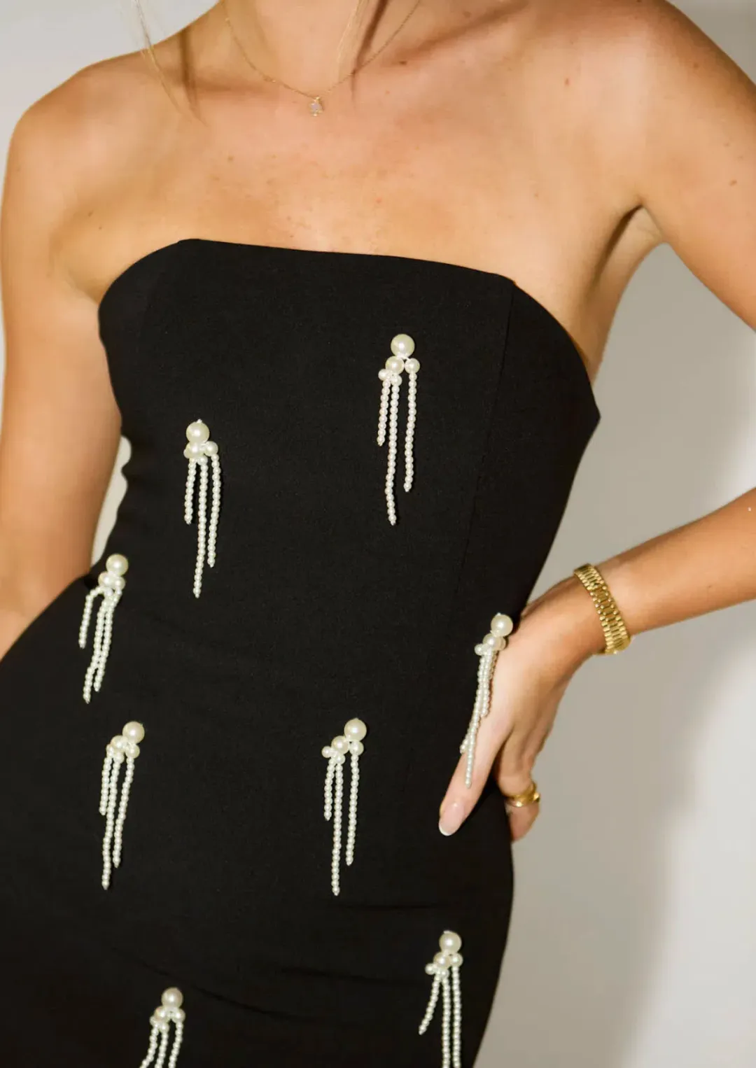 Odd Muse The Ultimate Muse Embellished Midi Dress Black Size S / AU 8 for rent on The Volte - main image