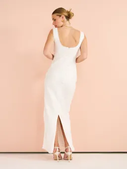 Isabelle Quinn Chelsea Lace Trim Maxi Dress in Ivory Size 8 for rent on The Volte - image 3