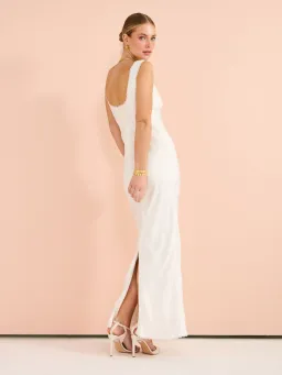 Isabelle Quinn Chelsea Lace Trim Maxi Dress in Ivory Size 8 for rent on The Volte - image 6