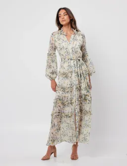 Elliatt Dress Mondrian Waist Tie Maxi Dress Floral Size XL / AU 14 for rent on The Volte - image 1