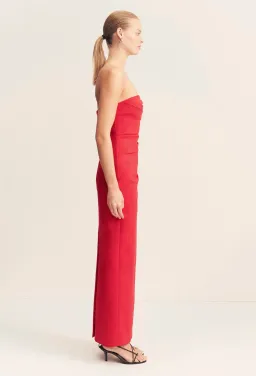 Shona Joy Lani Strapless Draped Maxi Dress Chilli Size 8 for rent on The Volte - image 4