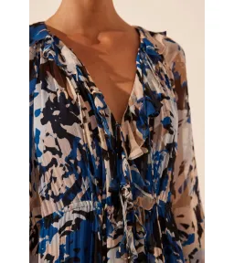 Shona Joy Olea Drawstring Ruffle Maxi Dress Print Size AU 16 for rent on The Volte - image 3