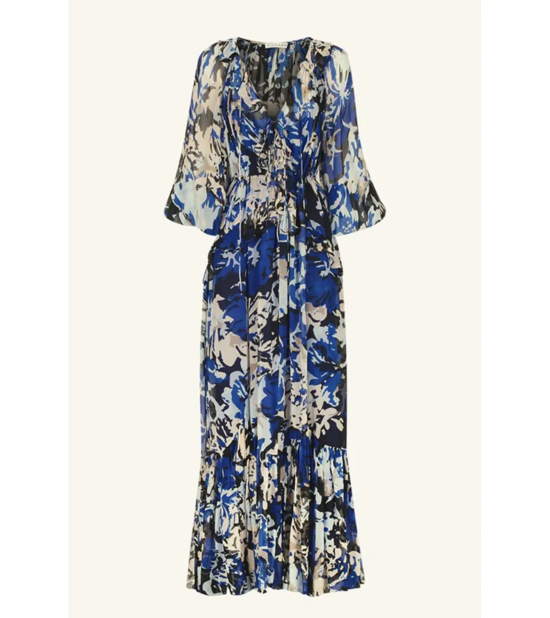 Shona Joy Olea Drawstring Ruffle Maxi Dress Print Size AU 16 for rent on The Volte - main image