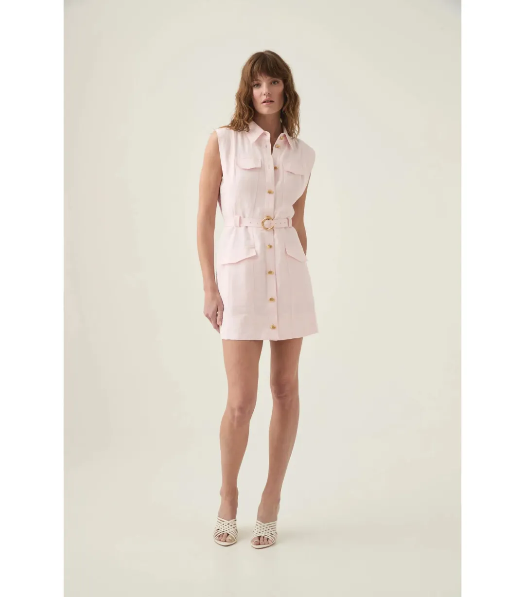 Aje Dulcet Logo Mini Dress Pastel Pink Size AU 12 for rent on The Volte - main image