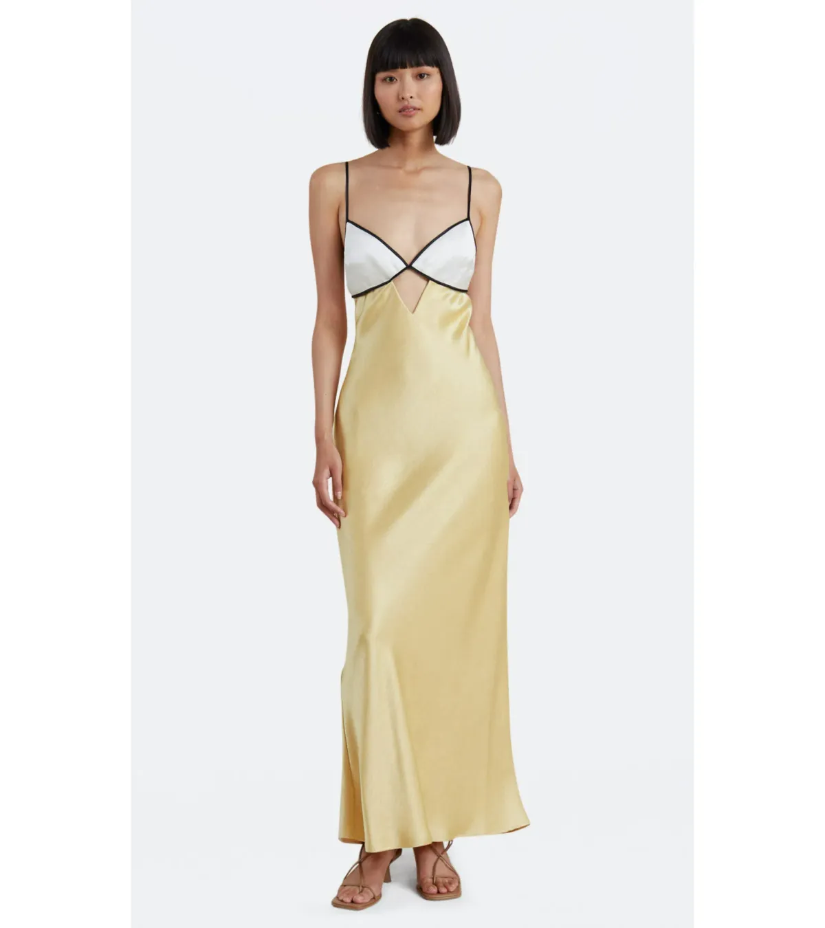 Bec & Bridge Nadia Bustier Maxi Dress Straw/Ivory Size AU 8 - Image 1