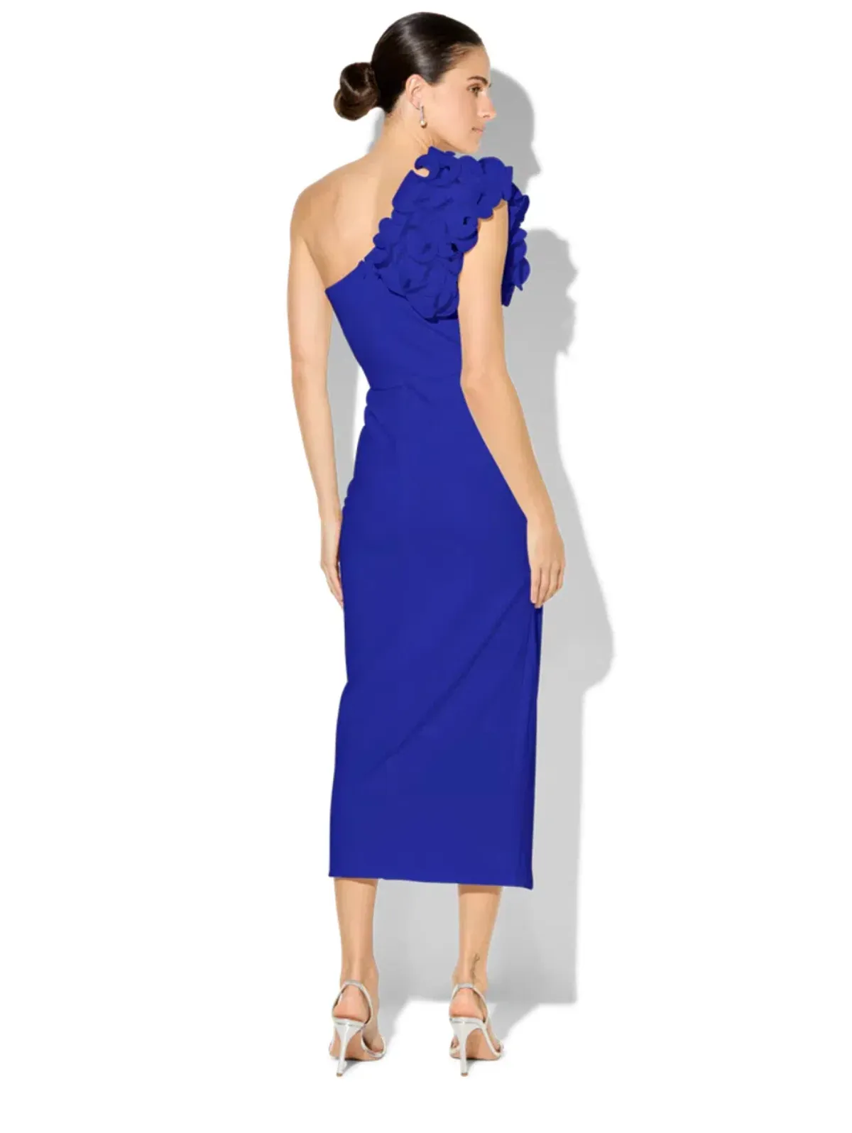 Montique Melody Sapphire One Shoulder Dress Sapphire Blue Size AU 8 - Image 4