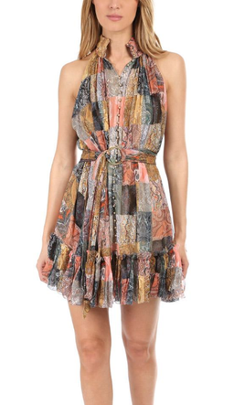 Zimmermann Ninety Six Smock Short Dress Patchwork Paisley Print Size 0 / AU 8 for rent on The Volte - image 3