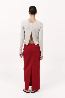 St Agni Strapless Tie Back Top and Minimal Column Skirt Set Rosso Red Size 8 for rent on The Volte - image 4