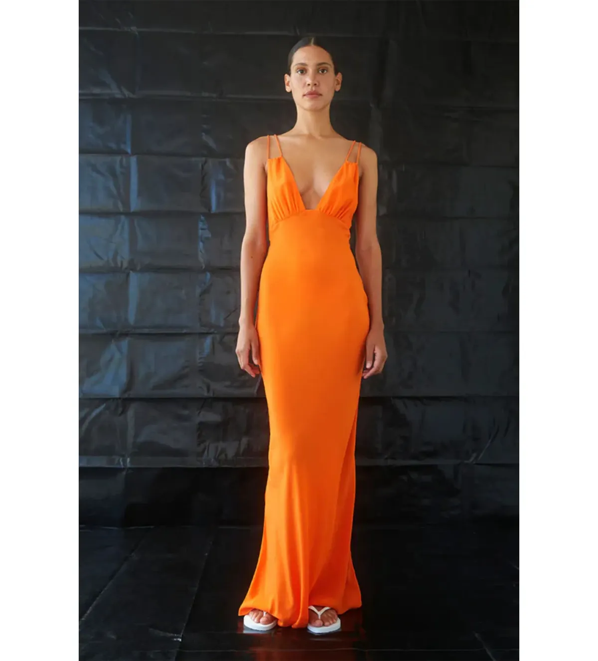 Paris Georgia Bernie Slip Dress Vivid Orange Size S/Au 8 - Image 2