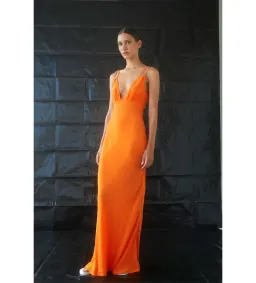 Paris Georgia Bernie Slip Dress Vivid Orange Size S/Au 8 for rent on The Volte - image 3