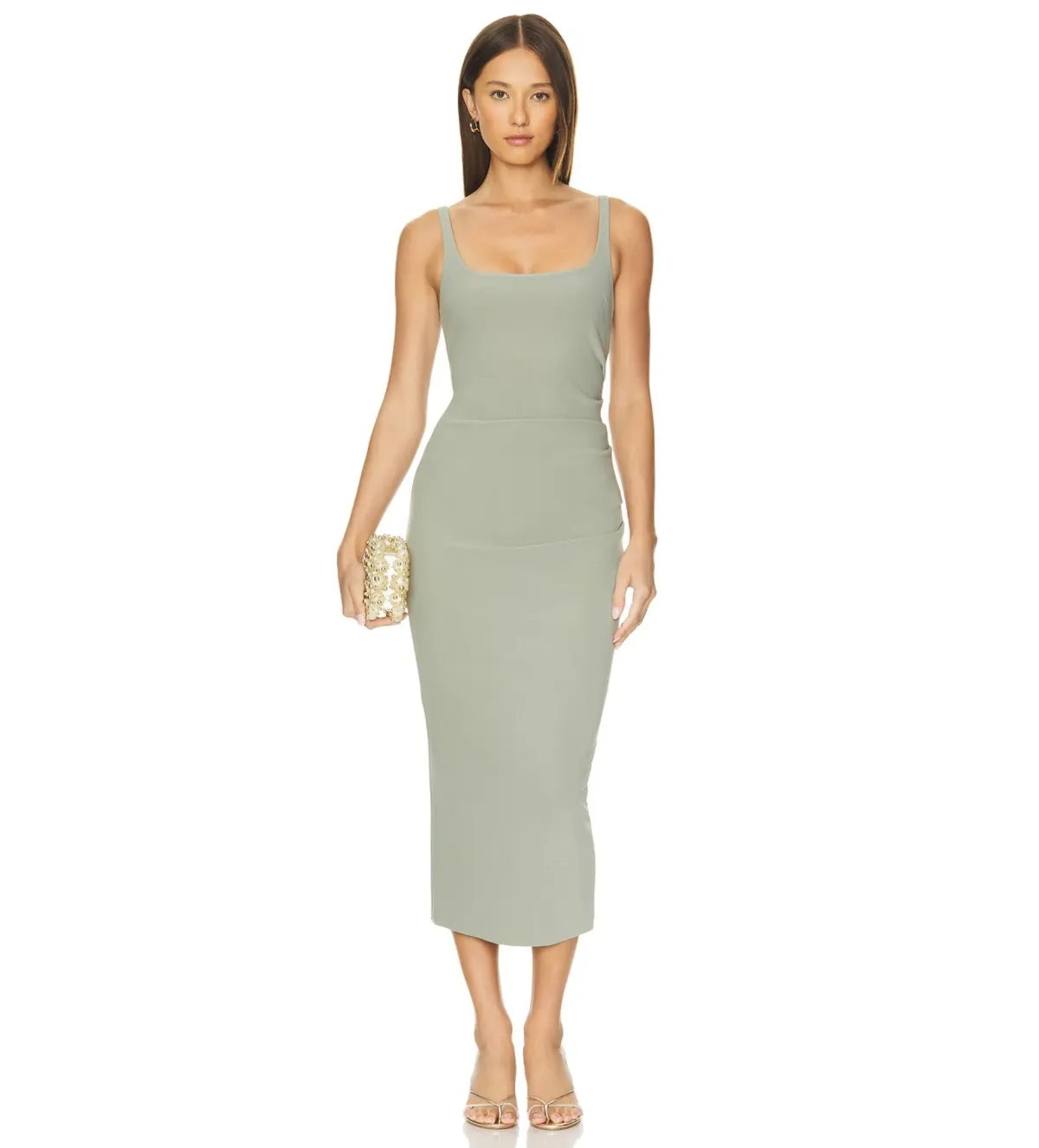 Bec & Bridge Be Mine Square Neck Dress Sage Size XS/AU 6 - Image 1