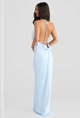 Melani The Label Silk Maxi Dress Blue Size 6 for rent on The Volte - image 2