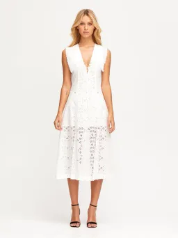 Alice McCall Wilde Grotto Midi Dress Porcelain White Size 4 for rent on The Volte - image 1