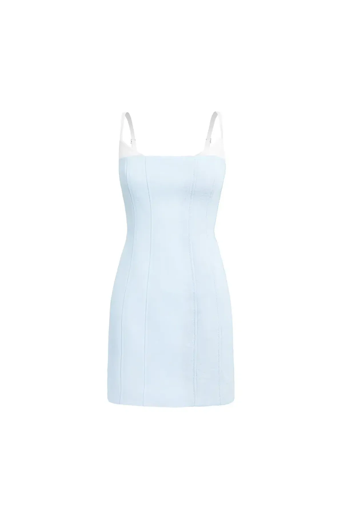 Kookai Ariel Contrast Mini Dress in Blue Frost Size AU 6 - Image 3