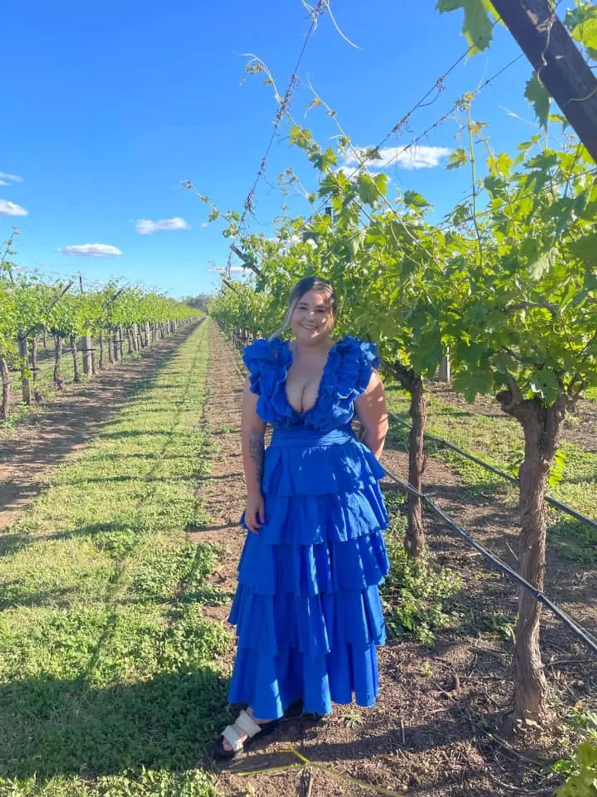 Aje Imagination Frill Sleeve Top Size AU 14 and Eleni Tiered Maxi Skirt Blue Size AU 12 - Image 5