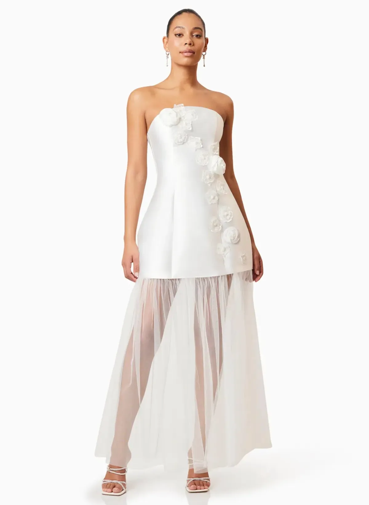Elliatt Oleander Strapless Maxi Dress White Size S / AU 8 - Image 1