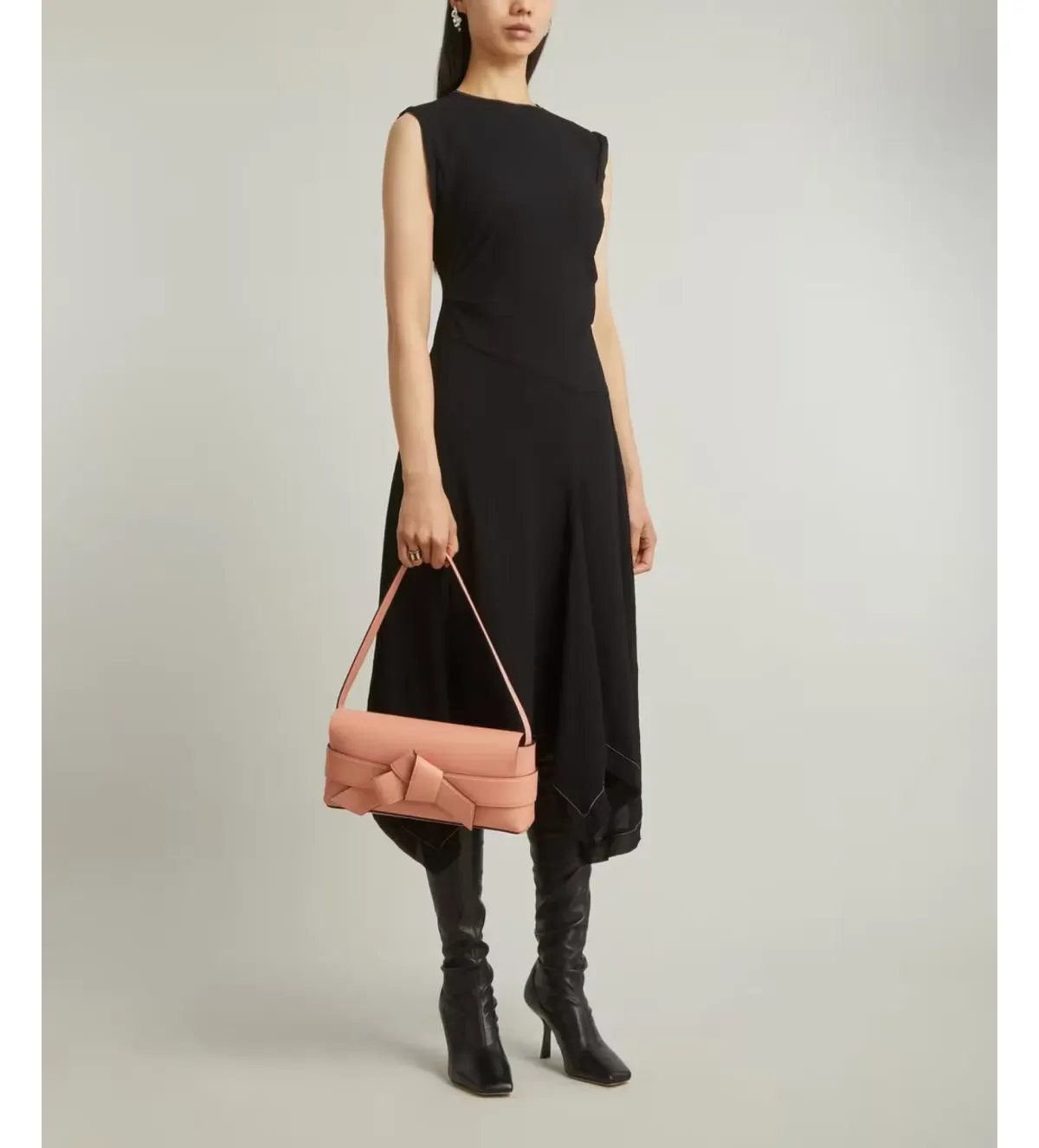 Acne Studios Draped Midi Dress Black Size 10 - Image 3
