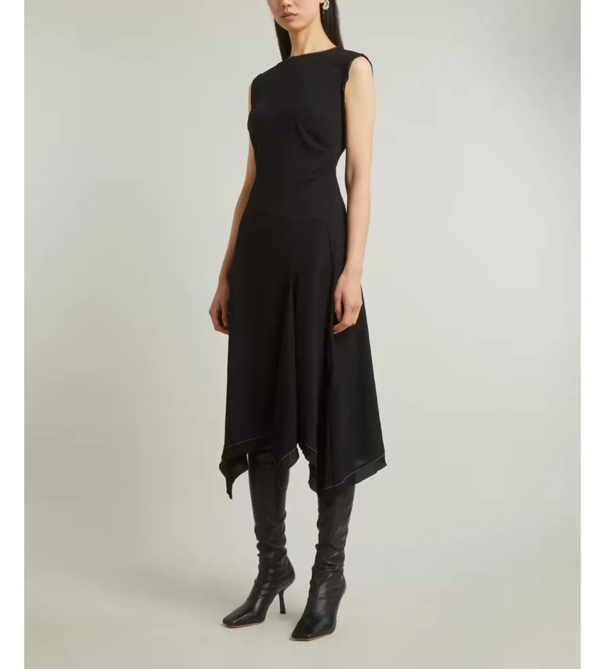 Acne Studios Draped Midi Dress Black Size 10 - Image 2