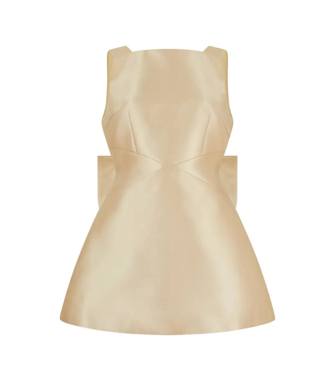 Odd Muse The Ultimate Muse Bow Detail Mini Dress Gold 8/S for rent on The Volte - main image