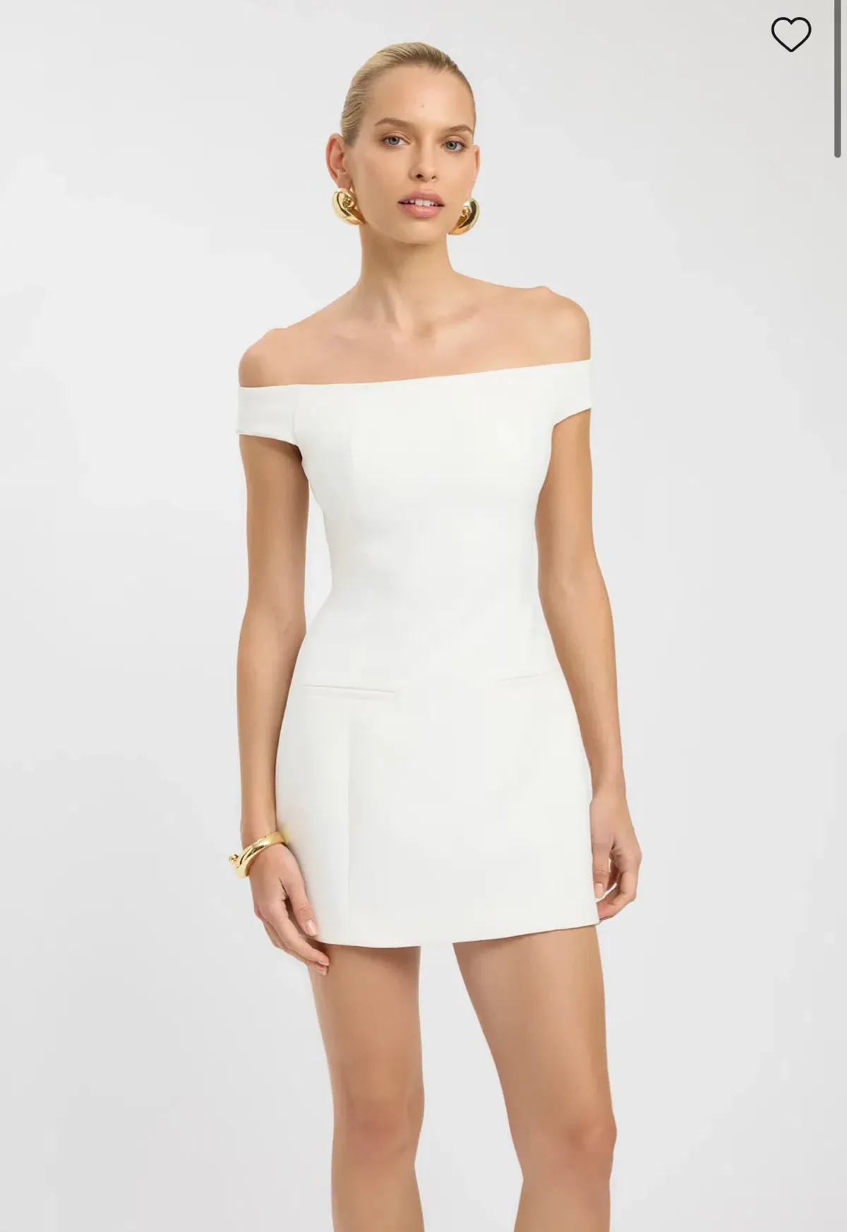 Kookai Alto Off Shoulder Mini White Size AU 12 for rent on The Volte - main image