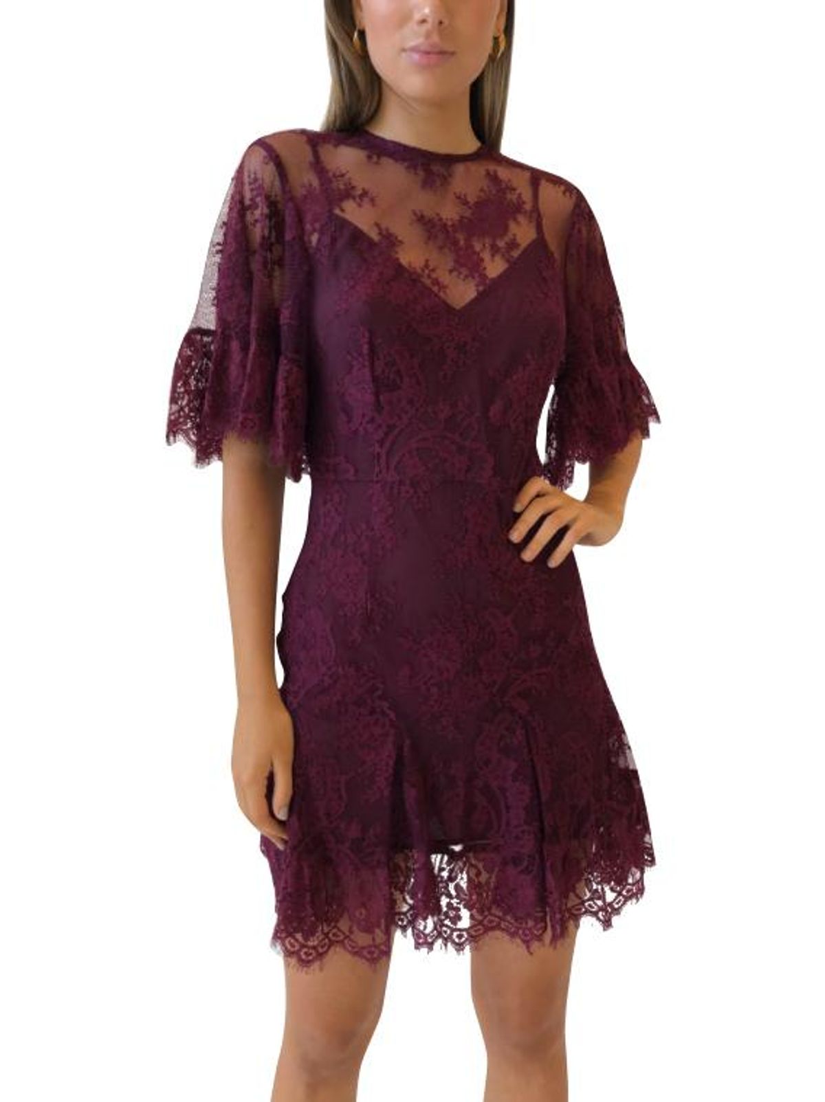 Talulah Blind Love Mini Dress Burgundy Size 6 - Image 1