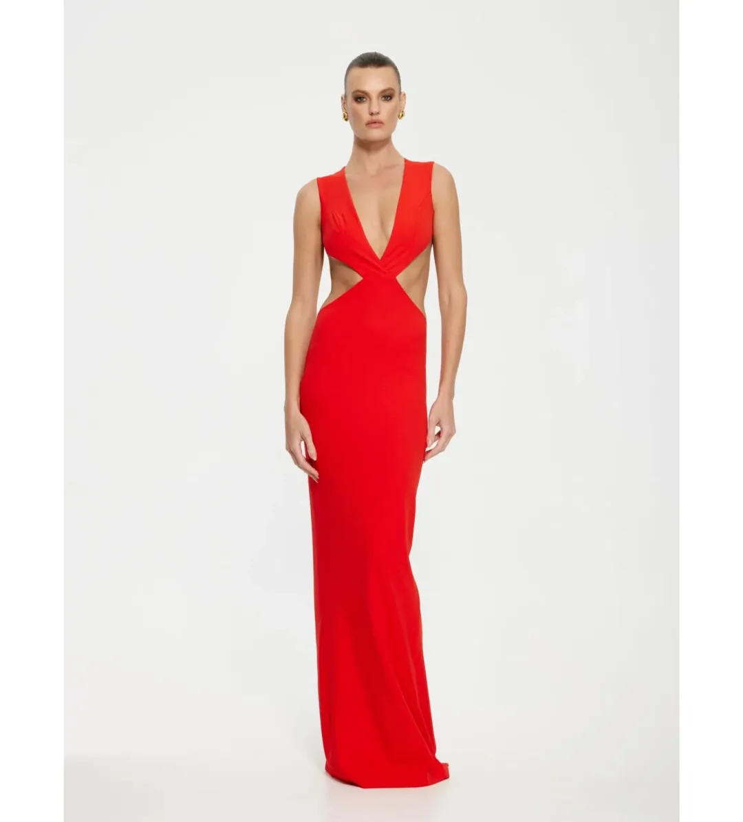 Effie Kats Valencia Gown in Cherry Red Size M / AU 10 for rent on The Volte - main image