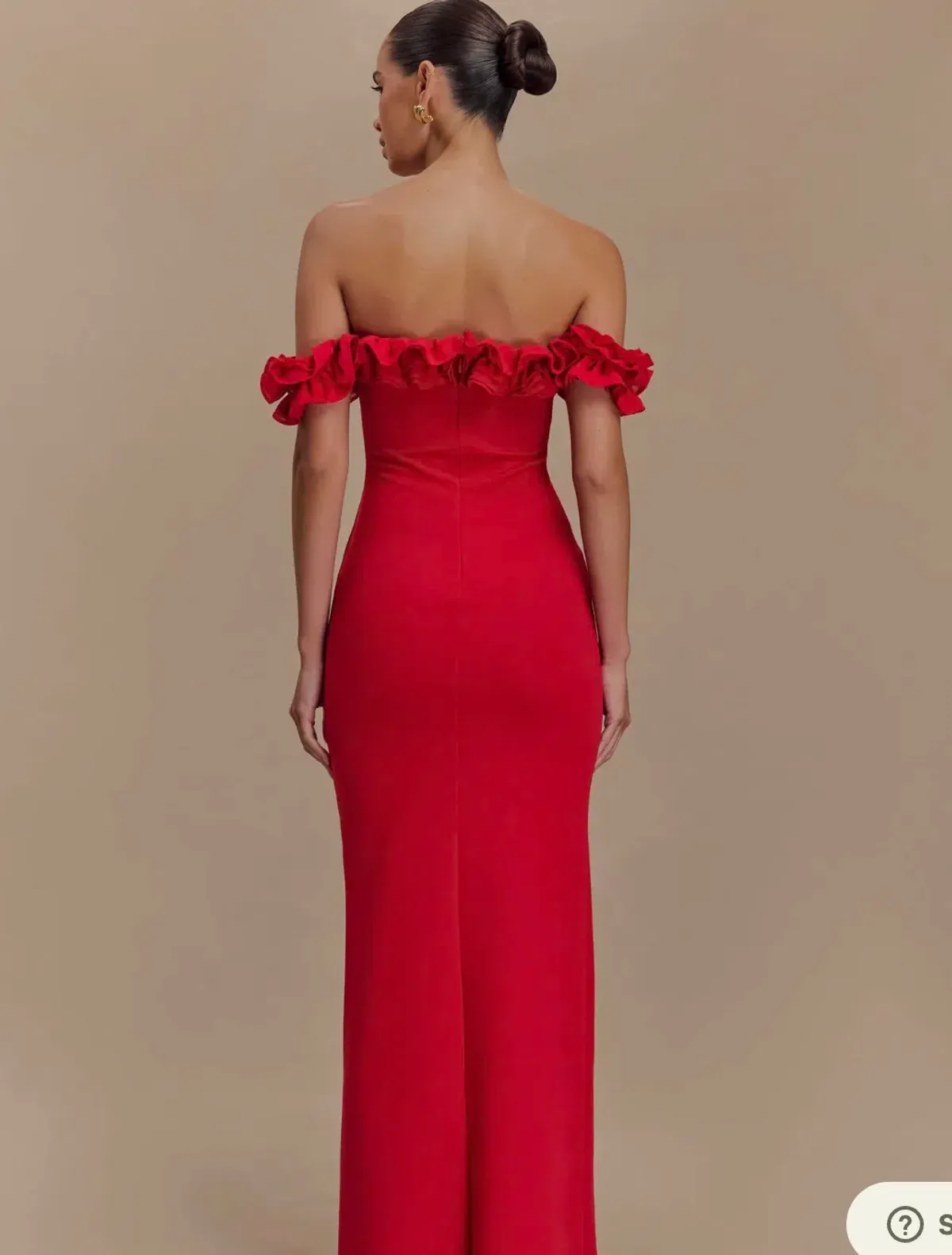 Nova - Ruffle Off Shoulder Maxi Dress - Ruby - Image 2