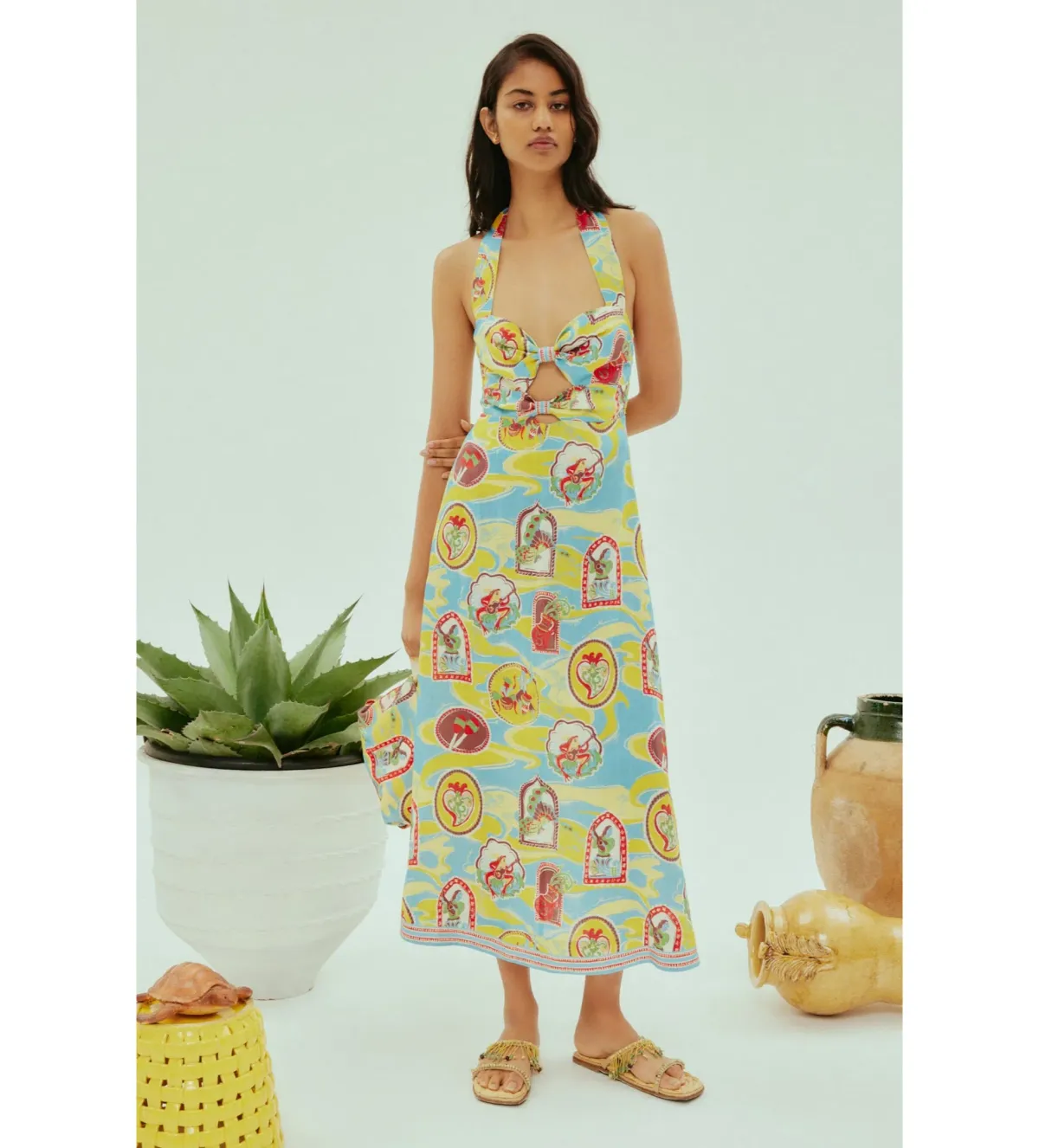 Alemais Emilio Midi Dress Multi Size 10 - Image 1