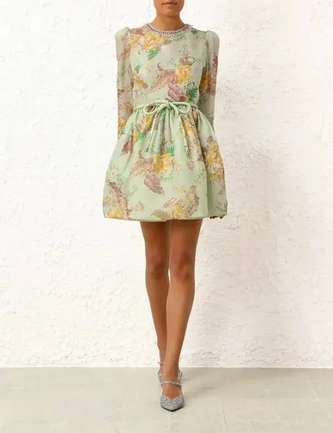 Zimmermann The Matchmaker Tulip Mini Dress in Mint Size 0/AU 8 for rent on The Volte - main image