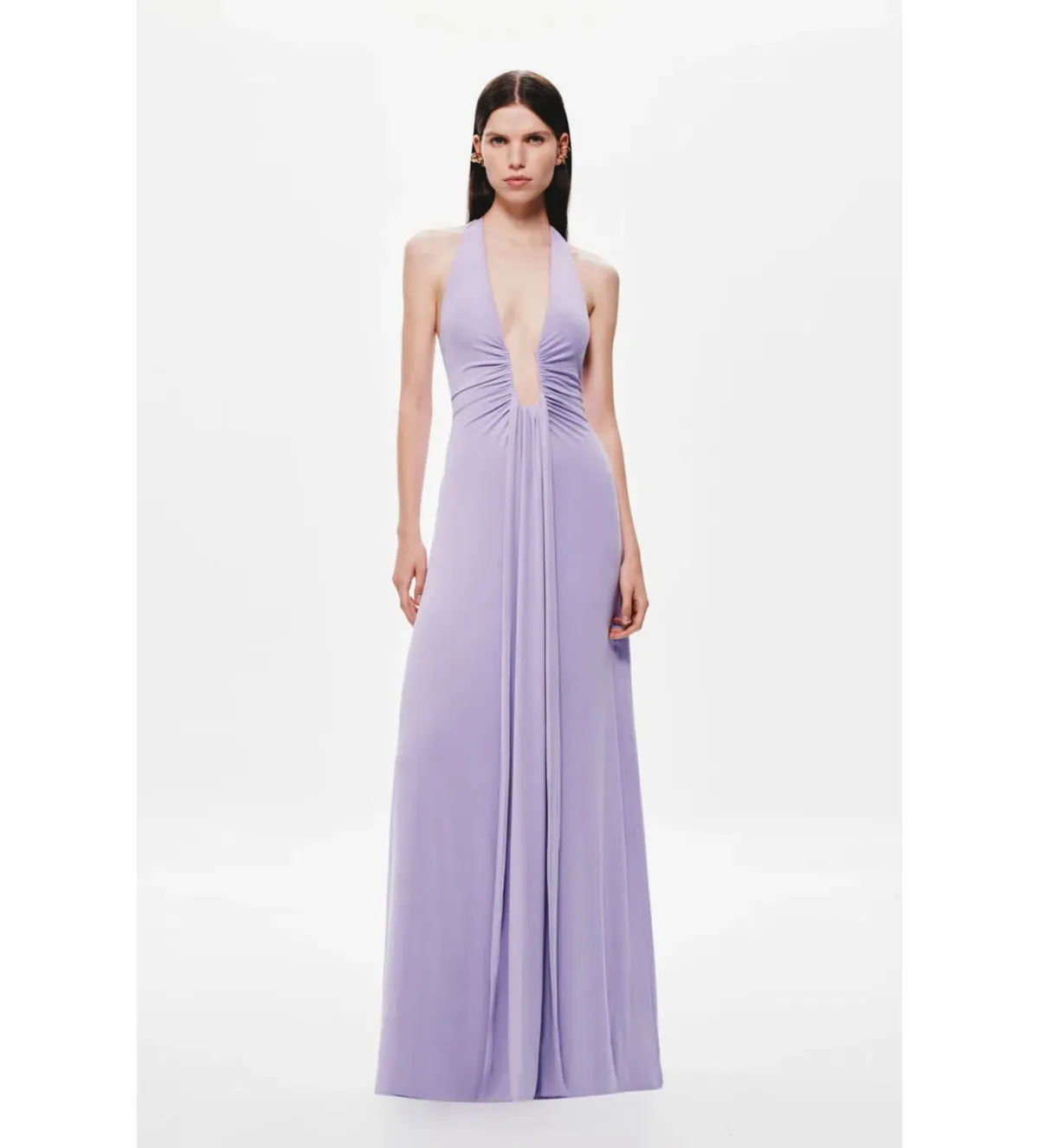 Misha Jennifer Cupro Maxi Dress Lilac Size 6/XS for rent on The Volte - main image