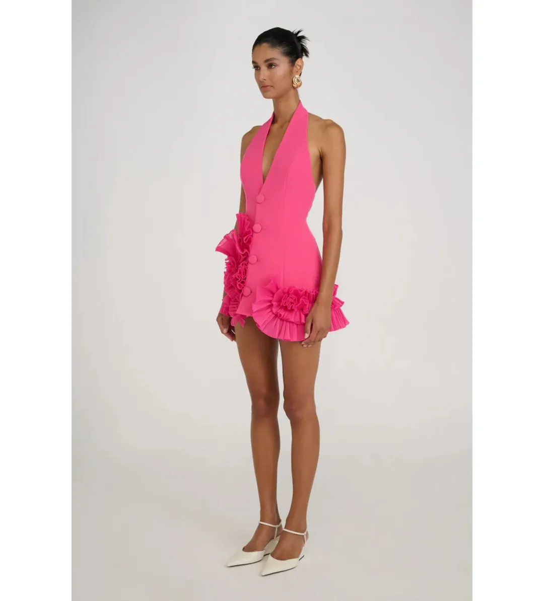 Eliya the Label Belinda Mini Dress Magenta Size S/AU 8 for rent on The Volte - main image
