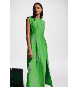 Alemais Dazzle Midi Dress Green Size AU 8 for rent on The Volte - image 4
