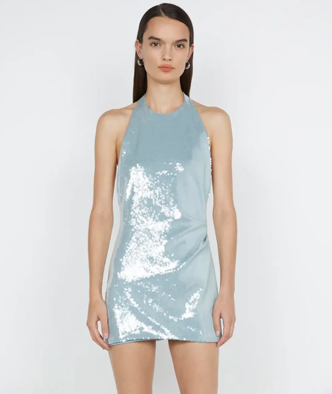 Bec & Bridge Shilou Halter Dress Silver Size Au 8 for rent on The Volte - main image