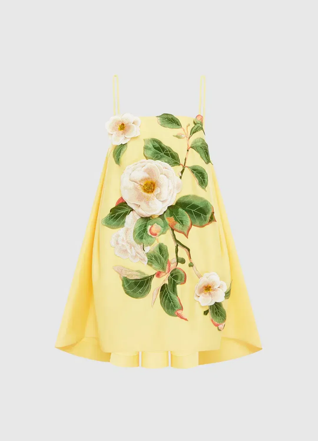 Leo Lin Felicia Appliqué Floral Mini Dress - Sorbet Yellow Size 10 for rent on The Volte - main image