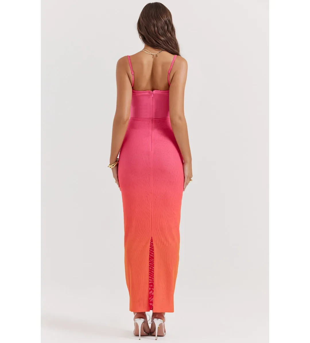 House Of Cb Calista Ombre Maxi Dress Pink Size S / Size Au 8 for rent on The Volte - main image