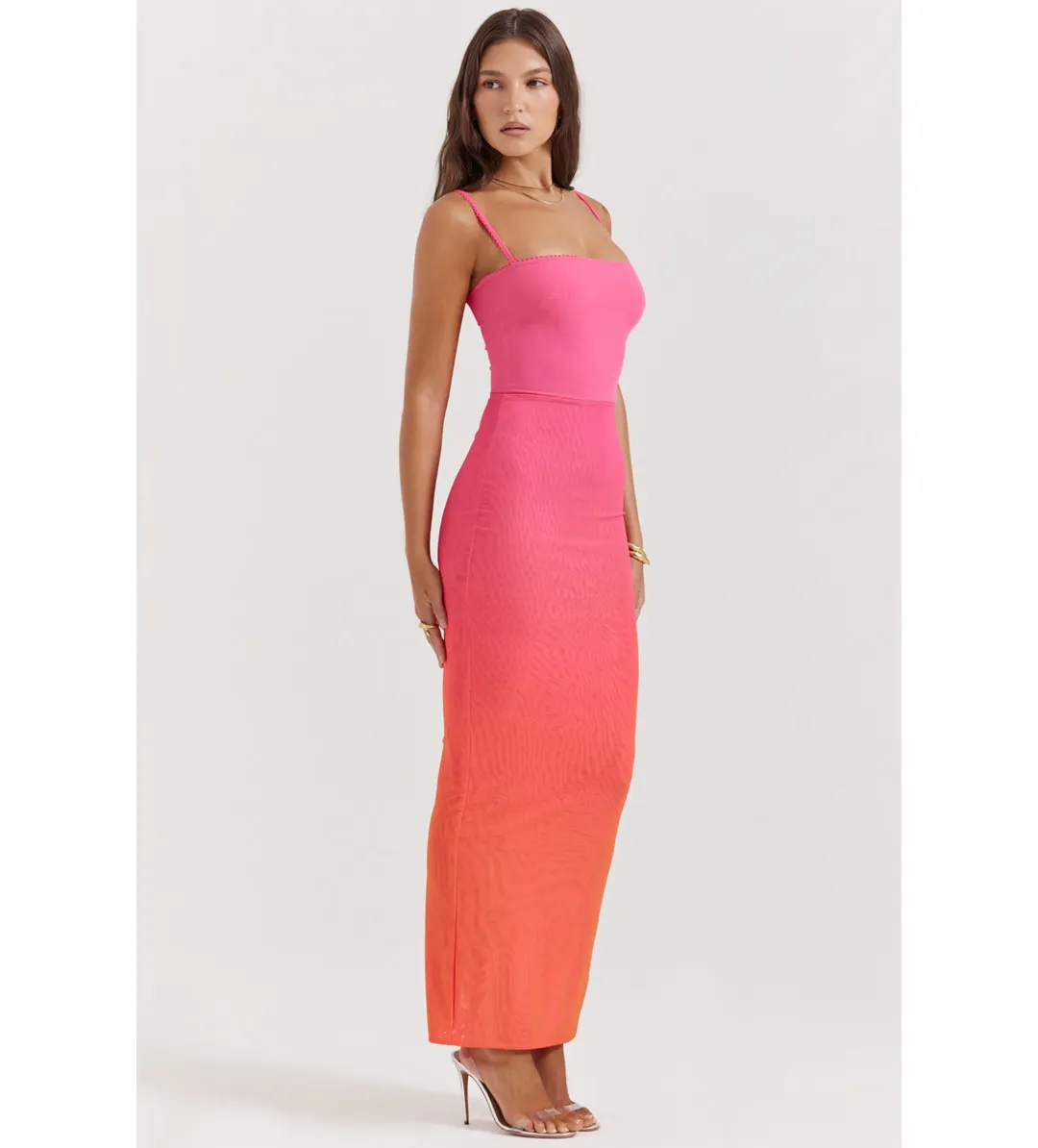 House Of Cb Calista Ombre Maxi Dress Pink Size S / Size Au 8 for rent on The Volte - main image