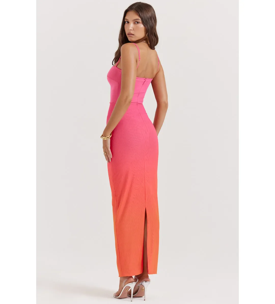 House Of Cb Calista Ombre Maxi Dress Pink Size S / Size Au 8 for rent on The Volte - main image