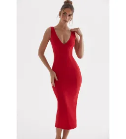 House Of Cb Cece Midi Dress Red Size S / Size Au 8 for rent on The Volte - image 4