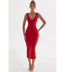 House Of Cb Cece Midi Dress Red Size S / Size Au 8 for rent on The Volte - image 2