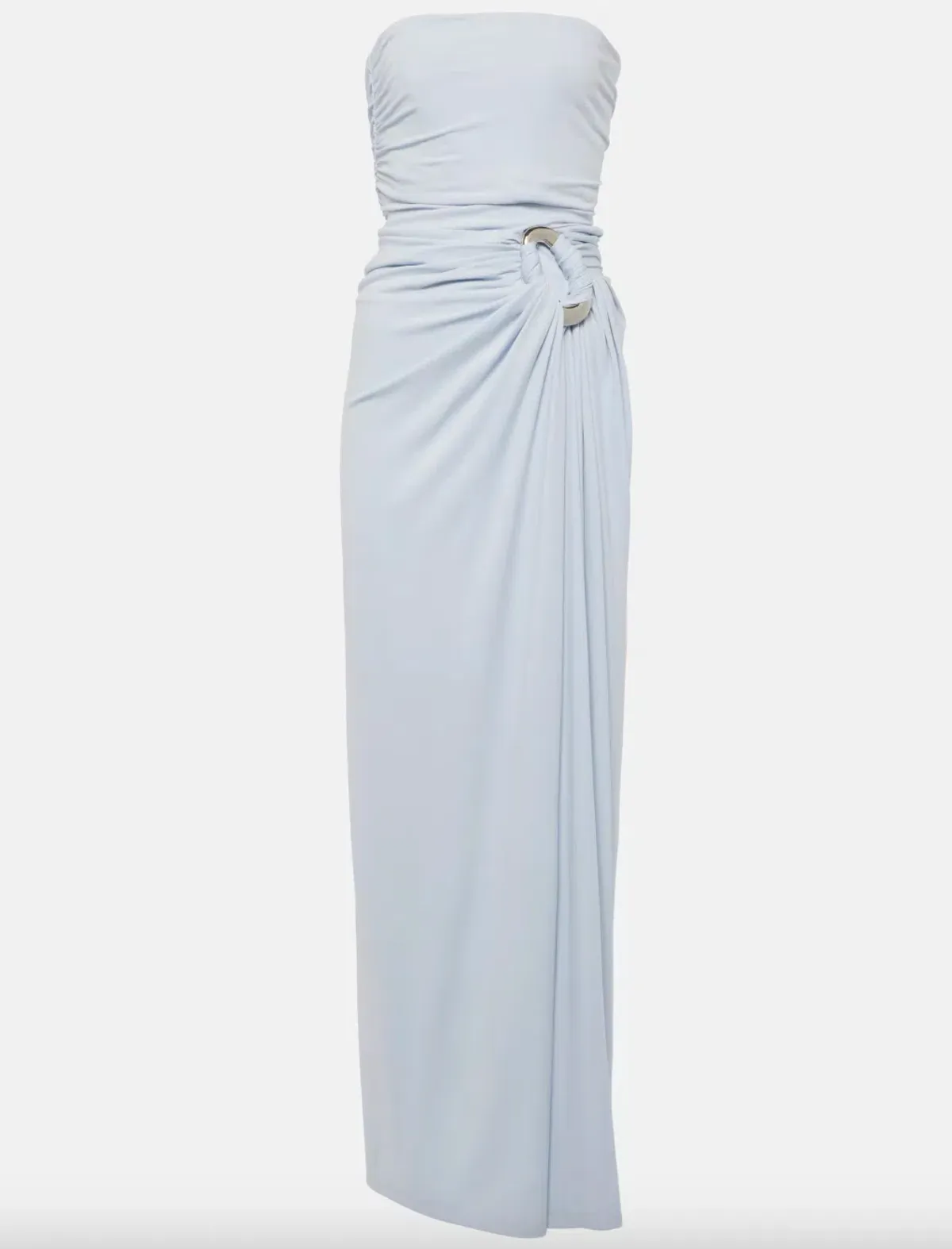 Simkhai Emma Draped Jersey Bustier Gown Blue Size Au 8 for rent on The Volte - main image