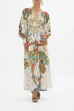 Camilla Valley of the Queens Shaped Waistband Dress with Gathered Sleeves Size M / AU 12 for rent on The Volte - image 1